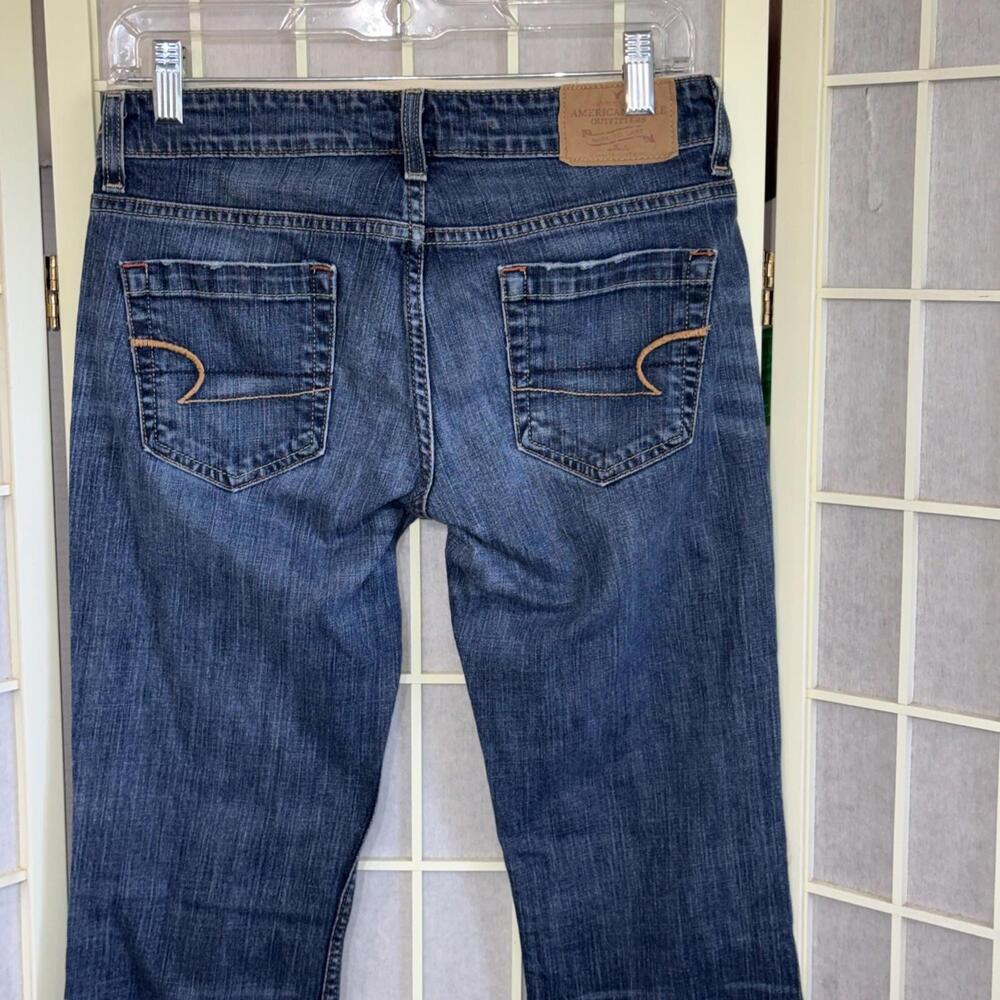 American Eagle Outfitters Vintage Y2K Hipster Flare Festival Blue Jeans Size 2R‎
